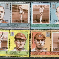 St. Vincent Grenadines 1984 Cricket Players Sport SPECIMEN SG 331-38 MNH # 682