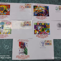 India 2020 Big Salute to Corona Warriors COVID-19 Health Set of 5 Special Covers # 6902