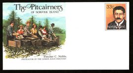 Norfolk Islands Fletcher C Nobbs Instigator of Industry Postal Stationery Envelope # 7057