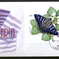 Liberia 2001 Butterfly Moth Insect M/s FDC # 7079