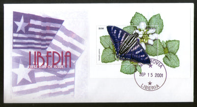 Liberia 2001 Butterfly Moth Insect M/s FDC # 7079