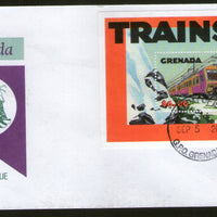 Grenada 2001 Trains Locomotive Railway Sc 3043 M/s FDC # 7084