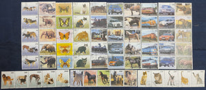 Worldwide 65 Diff. Stamp on Cat Dog Elephant Car Trains Butterflies Horse Cancelled # 7089