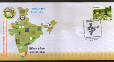 India 2015 Digital India Map UTTERPEX Special Cover # 7117
