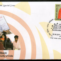 India 2011 Unique Identification Authority AADHAAR Card Special Cover # 7227