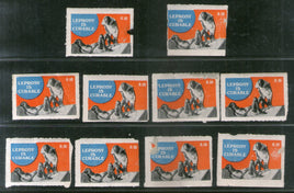 India Mahatma Gandhi Theme 10p Leprosy is Curable English Health Lot of 10 Label MINT # 727