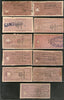 India Fiscal Kathiawar State 11 Diff. QV to KGVI Court Fee Revenue Stamp Used # 740