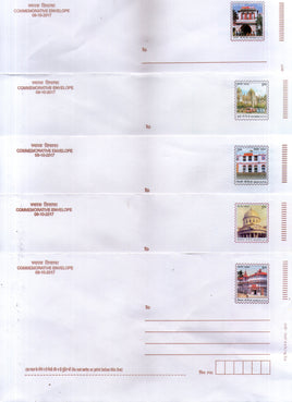 India 2017 5 Diff. GPO Delhi Patna Mumbai Shimla Commemorative Postal Envelopes # 7468