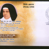 India 2021 Monument of Mother Teresa of St. Rose of Lima Christianity Special Cover # 7483