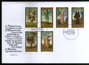 Liechtenstein 2004 Paintings 14 Auxiliary Saints II Religion Sc 1308-11 FDC # 7506