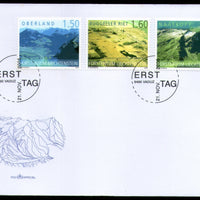 Liechtenstein 2005 Aerial Views Landscape Mountain Environment Sc 1331-33 FDC # 7511