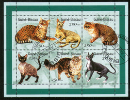Guinea Bissau 2001 Breeds of Cats Pet Animal M/s Sheetlet Cancelled # 7522