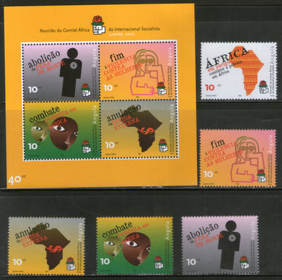Angola 2002 Committee of International Socialists Map Mask Sc 1217-21a 5v+M/s MNH # 7530