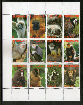 Suriname 2006 Monkey Wildlife Animal Fauna Sc 1349 Setenant 12v MNH # 7550