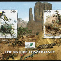 Benin 2003 Nature Conservancy Birds Wildlife Big Cat Snake Reptiles M/s Cancelled # 7579