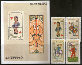 Somalie 2002 Jeu de cartes Roi et Reine Joker 4V + M/s MNH # 7620