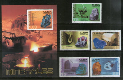 Cuba 2004 Minerals Gems & Jewellery Sc 1143-18 5v + M/s MNH # 7623
