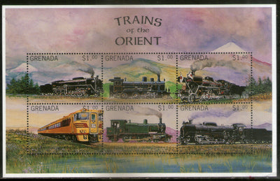 Grenada 1996 Steam Locomotive Railway Train Sc 2567 Sheetlet MNH # 7627
