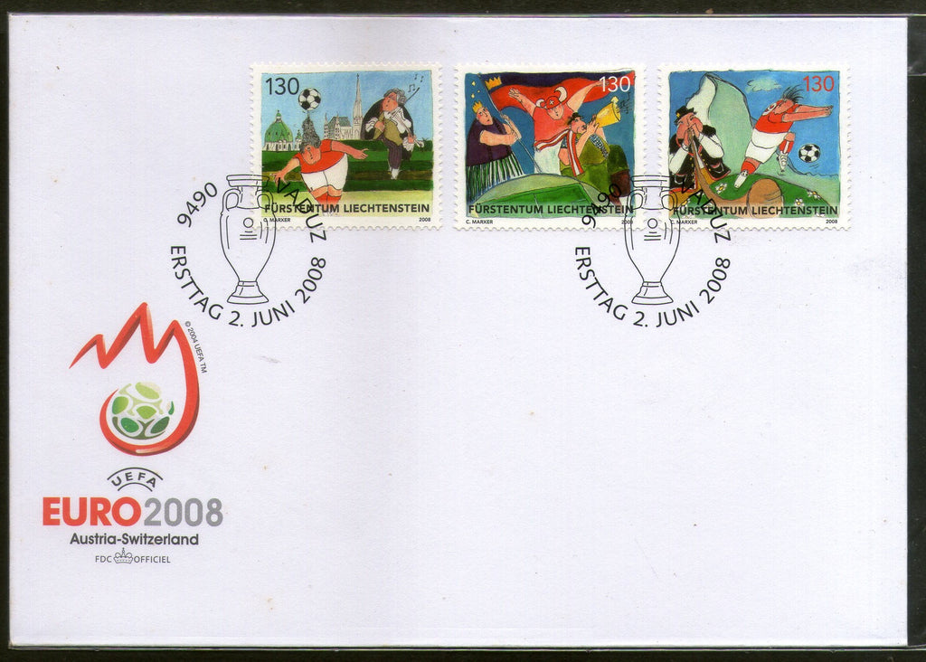 Liechtenstein 2008 European Football Championship Soccer Sport  Sc 1416-18 FDC # 7661