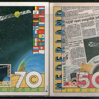 Netherlands 1983 European Telecommunication Satellite Newspaper Sc 650-51  Max Cards # 7688