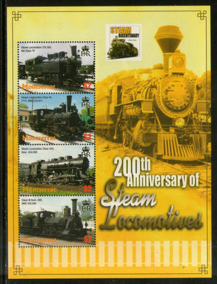 Montserrat 2004 Steam Locomotives Railway Transport Sc 1107 Sheetlet MNH # 7724