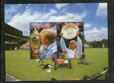 St. Vincent 1987 International Tennis Players Sc 996 M/S MNH # 7728