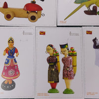 India 2020 Traditional Toys 151 Years of Post Card Philately Day Set of 12 Cancelled Post Cards # 7774