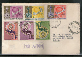 Burundi 1969 WHO Health Human Right Year Map Hand Cover to USA # 7800