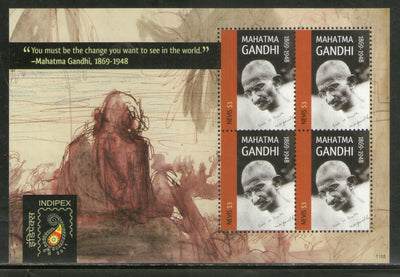 Nevis 2011 Mahatma Gandhi of India Sc 1651 Sheetlet of 4 MNH # 7806