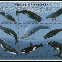 Gambia 1995 Whales Fish Marine Life Animal Fauna Sheetlet Sc 1695 MNH # 7835