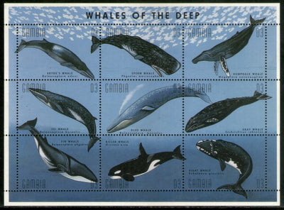 Gambia 1995 Whales Fish Marine Life Animal Fauna Sheetlet Sc 1695 MNH # 7835