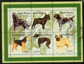 Guinea Bissau 2001 Breeds of Dogs Pet Animal M/s Sheetlet Cancelled # 7897