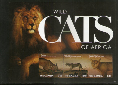 Gambia 2013 Wild Cats Lion Leopard Wildlife Animals Sc 3423 M/s MNH # 7912