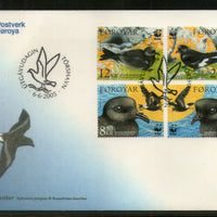 Faroe Islands 2005 WWF Petrels Birds Wildlife Animal Sc 458-61 FDC # 7925