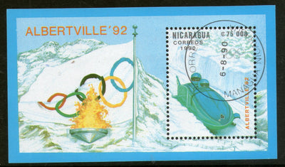 Nicaragua 1990 Winter Olympic Games Albertville Sport Ice Skating M/s Cancelled # 793