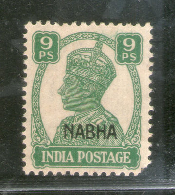 India Nabha State 9ps KG VI Postage Stamp SG 107 / Sc 102 Cat £3 MNH # 795