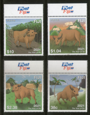 Fiji 2021 Years of Ox Animals Chinese lunar Year 4v MNH # 796