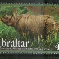 Gibraltar 2012 Rhinoceros Wildlife Endangered Animal Sc 1354 MNH # 799