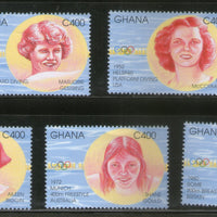 Ghana Women Olympic Medalist in Swimming Sports 5v MNH MNH # 801