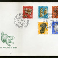 Switzerland 1965 Wildlife Animals Fauna Hedgehogs Marmots Sc B350-54 FDC # 8048