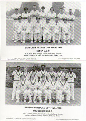 Great Britain 1983 Benson & Hedges Cup Final Team Cricket View / Picture Post Card Mint # 8059