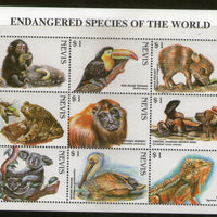 Nevis 1998 Endangered Species Birds Monkey Bear Wildlife Animals Sc 1073 Sheetlet MNH # 8079