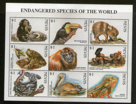 Nevis 1998 Endangered Species Birds Monkey Bear Wildlife Animals Sc 1073 Sheetlet MNH # 8079