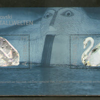Austria 2004 Swarovski Crystal Swan Sc 1966 Odd Shape Exotic Stamp MNH # 8159