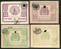 Inde Fiscal Bikaner State 8 timbres fiscaux Talbana différents pour les frais de justice # 8171