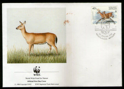 Netherlands Antilles 1992 WWF Deer Wildlife Animal Fauna FDC # 8173