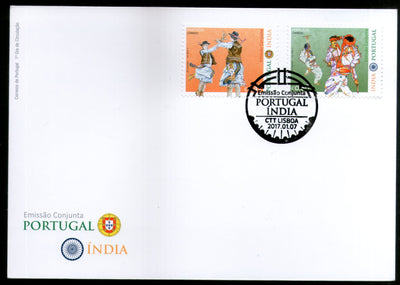 Portugal 2017 Traditional Dance Joints Issue with India Culture Art Costume 2v FDC # 8178