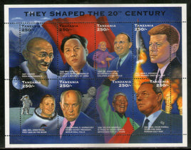 Tanzania 1996 Mahatma Gandhi Mao Tse-tung Nelson Mandela Kennady Sc 1479 Sheetlet MNH # 8191