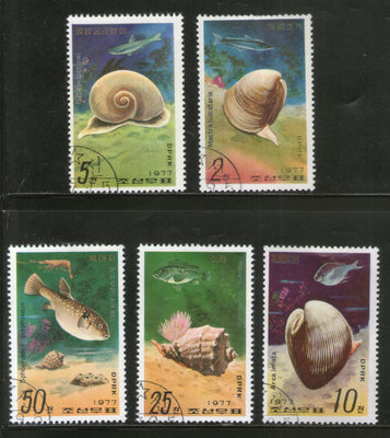 Korea 1977 Sea Shell Fish Marine Life Sc 1618-22 Cancelled # 8202a