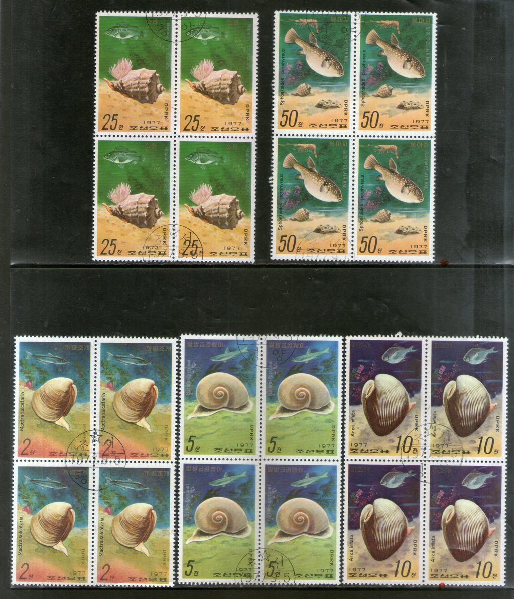 Korea 1977 Sea Shell Fish Marine Life BLK/4 Sc 1618-22 Cancelled # 8202b